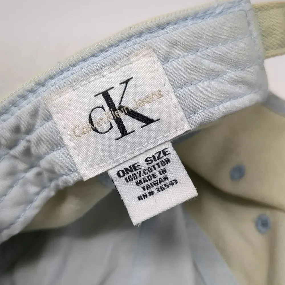 Calvin Klein Jeans Baseball Cap Blue One Size Slideback Light Wash Denim Hat